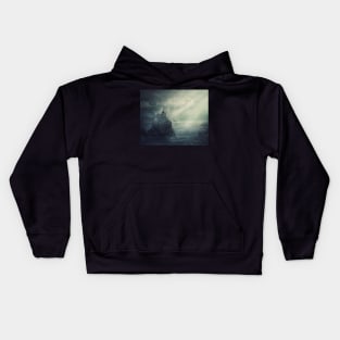 on the top of a cliff Kids Hoodie